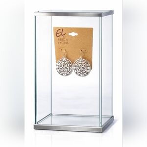 Erica Lyons silver dangly circle earrings